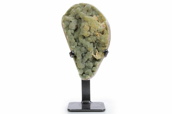 Sparkling Green Druzy Quartz Formation on Metal Stand #357201